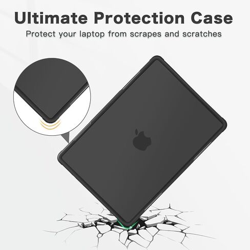 MOSISO Compatible with MacBook Air 13 inch Case 2025-2022 M4 A3240 M3 A3113 M2 A2681, Heavy Duty Hard Case with Kickstand&Keyboard Cover&Screen Film&Type C&Mechanical Geometric EVA Laptop Bag, Black in Saudi Arabia