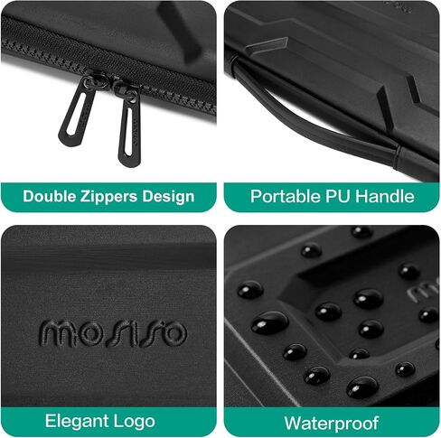 MOSISO Compatible with MacBook Air 13 inch Case 2025-2022 M4 A3240 M3 A3113 M2 A2681, Heavy Duty Hard Case with Kickstand&Keyboard Cover&Screen Film&Type C&Mechanical Geometric EVA Laptop Bag, Black in Saudi Arabia
