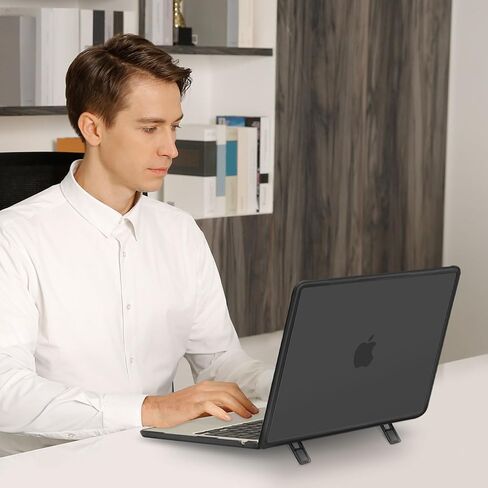 MOSISO Compatible with MacBook Air 13 inch Case 2025-2022 M4 A3240 M3 A3113 M2 A2681, Heavy Duty Hard Case with Kickstand&Keyboard Cover&Screen Film&Type C&Mechanical Geometric EVA Laptop Bag, Black in Saudi Arabia