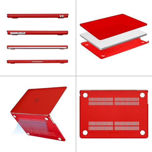 MOSISO Compatible with MacBook Air 13 inch Case 2024 2023 2022 M3 A3113 M2 A2681 Touch ID, Plastic Hard Shell&Keyboard Cover&Screen Film&Type C Adapter&Neoprene Bag with Small Case, Red&Wine Red in Saudi Arabia