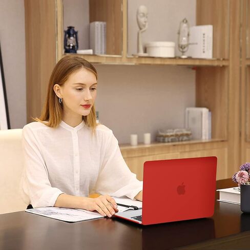 MOSISO Compatible with MacBook Air 13 inch Case 2024 2023 2022 M3 A3113 M2 A2681 Touch ID, Plastic Hard Shell&Keyboard Cover&Screen Film&Type C Adapter&Neoprene Bag with Small Case, Red&Wine Red in Saudi Arabia