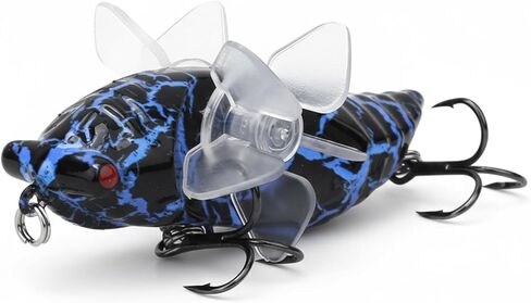 Vbest life Bionic Cicada Shape Fishing Bait, 7.5cm Hard Artificial Fish Lure Fishing Bait Hook with Rotating Spins in Kuwait