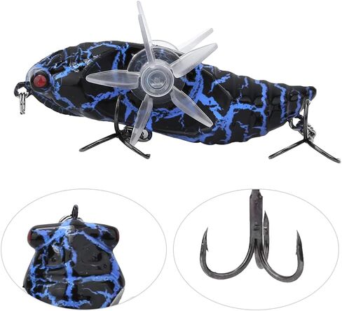 Vbest life Bionic Cicada Shape Fishing Bait, 7.5cm Hard Artificial Fish Lure Fishing Bait Hook with Rotating Spins in Kuwait