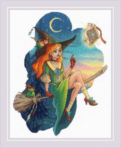 Riolis - الدروس السحرية 2015 ، Cross Stitch Kits 9½ "x 11¾" ، مجموعات غرزة متقاطعة للمبتدئين والمقاطع المتقدمة والكبار ، مجموعة غرزات التطريز in Saudi Arabia
