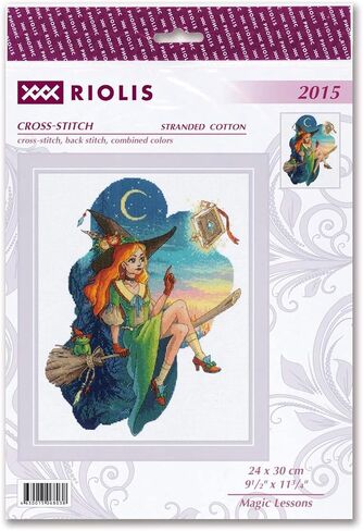 Riolis - الدروس السحرية 2015 ، Cross Stitch Kits 9½ "x 11¾" ، مجموعات غرزة متقاطعة للمبتدئين والمقاطع المتقدمة والكبار ، مجموعة غرزات التطريز in Saudi Arabia