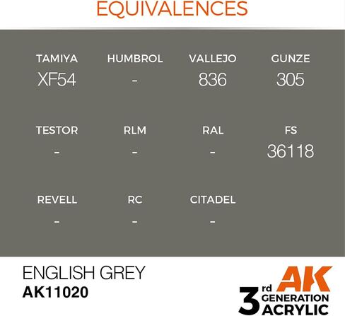 AK Interactive 3rd Gen Acrylic English Grey 17ml in Saudi Arabia