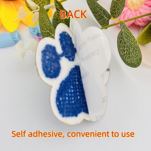 6pcs Paw Print Chenille Patches ، بقع ذات طابع الحيوانات الأليفة ذاتيًا للملابس ، والقبعات ، والحقائب ، و Chenille الناعمة مع حدود بريق ذهبية لمحبي وفرق الحيوانات الأليفة (Royal Blue) in Kuwait