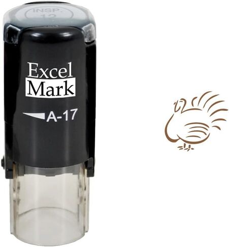 ExcelMark Thanksgiving Rubber Stamp - Turkey Stamp - Brown Ink in Saudi Arabia