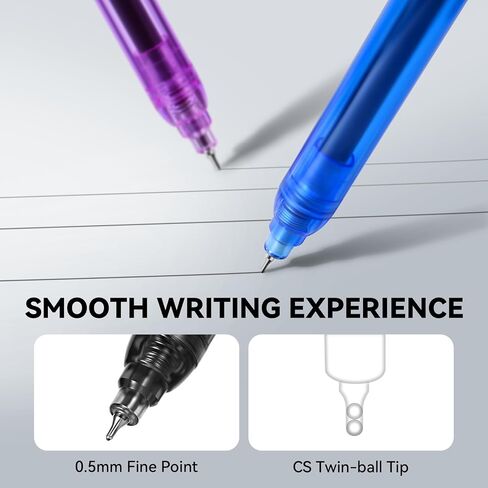 Gel Pens, 8 Pcs 0.5mm Black Ink Fine Point Smooth Writing Pens with 8 Refills, Quick Dry, Retractable Gel Ink Pens, Fun Pens for Teacher, Office, School, Gifts for Women and Men in Saudi Arabia