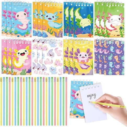 GIEGXIN 48 PCS AXOLOTL Party FAVORS SMITHERS SPOLIC Notebooks and Pencils AXOLOTL GIFT ST in Kuwait