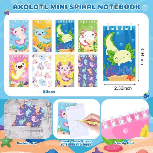 GIEGXIN 48 PCS AXOLOTL Party FAVORS SMITHERS SPOLIC Notebooks and Pencils AXOLOTL GIFT ST in Kuwait