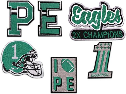 Rugby American Football Champions Embroidered Iron-On Patch Set of 6 Patches for Jackets, Hats, Backpacks, Apparel & Shirts in Saudi Arabia
