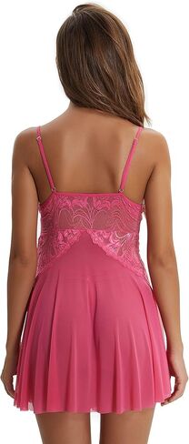 ملابس داخلية ADSEXY للنساء مثيرة من الدانتيل بيبي دول صغير شفاف مزين بالزهور ورقبة على شكل حرف V قميص شفاف من خلال ثوب النوم إهمال غير مطيع in Kuwait