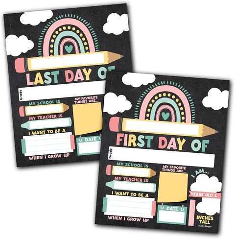 10 Cardstock Boho Back to School Signs for Kids First Day of School Board Girl - School Board for Kids Back to School Signs First and Last Day of School Board, Back to School Chalkboard Sign… in Saudi Arabia