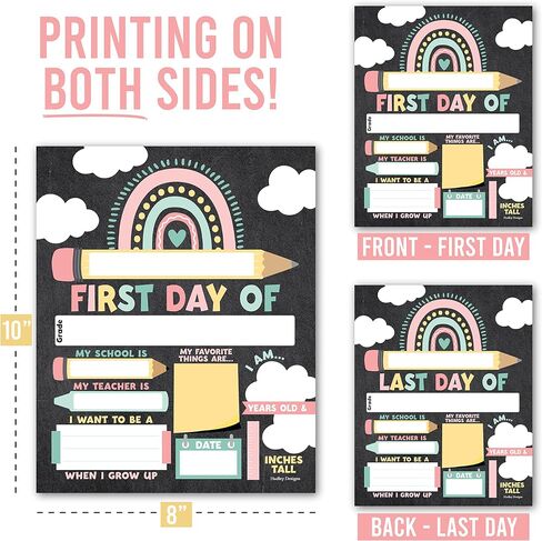 10 Cardstock Boho Back to School Signs for Kids First Day of School Board Girl - School Board for Kids Back to School Signs First and Last Day of School Board, Back to School Chalkboard Sign… in Saudi Arabia