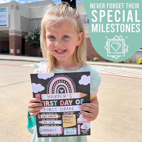 10 Cardstock Boho Back to School Signs for Kids First Day of School Board Girl - School Board for Kids Back to School Signs First and Last Day of School Board, Back to School Chalkboard Sign… in Saudi Arabia