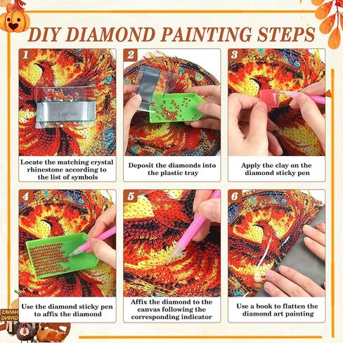 emieaufg diamond Art Att Kit للبالغين ، يوم عيد الشكر تركيا معلقة زخرفة ، 5D على شكل حجر الراين والأكريليك المزدوج ، معلقات Art Diamond DIY لنظام التشغيل Windows Home Garden in Kuwait