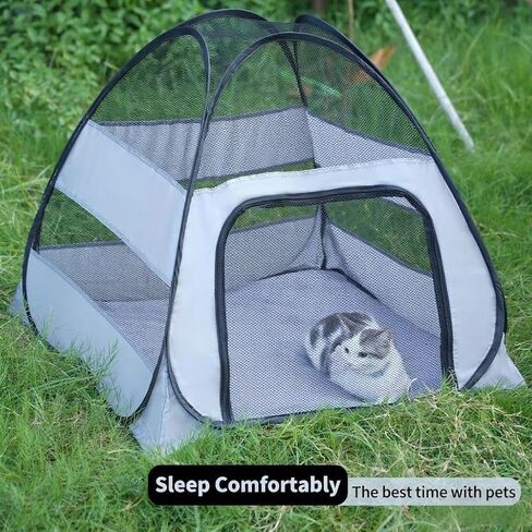 Outdoor Portable pet cat cage cat House, Dual use Indoor and Outdoor, Equipped with Easy to Carry Storage Bags, Suitable for Cats and Small Animals in Kuwait