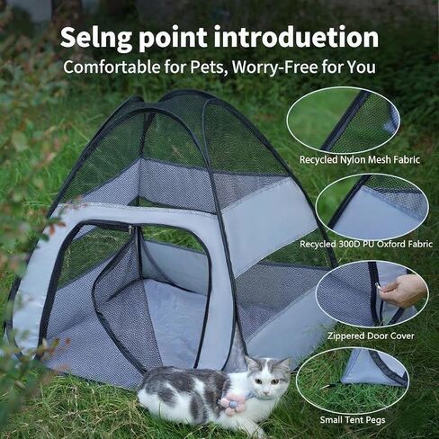 Outdoor Portable pet cat cage cat House, Dual use Indoor and Outdoor, Equipped with Easy to Carry Storage Bags, Suitable for Cats and Small Animals in Kuwait