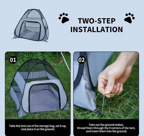 Outdoor Portable pet cat cage cat House, Dual use Indoor and Outdoor, Equipped with Easy to Carry Storage Bags, Suitable for Cats and Small Animals in Kuwait