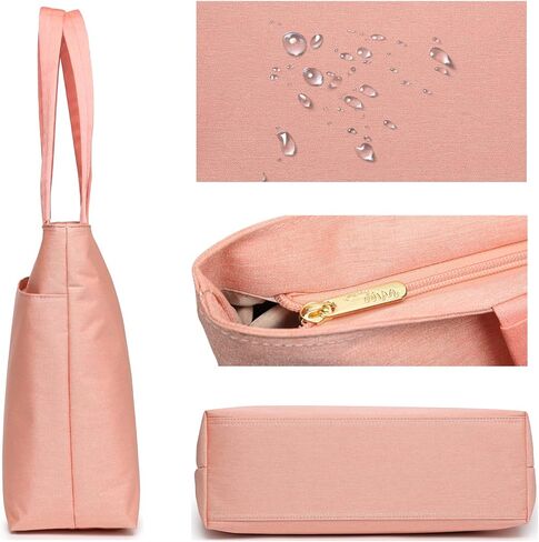 مقاومة الماء من نايلون محمول حقيبة كمبيوتر السفر حمل كيس الكتف (14-15.6 بوصة ، الخوخ الوردي) in Kuwait