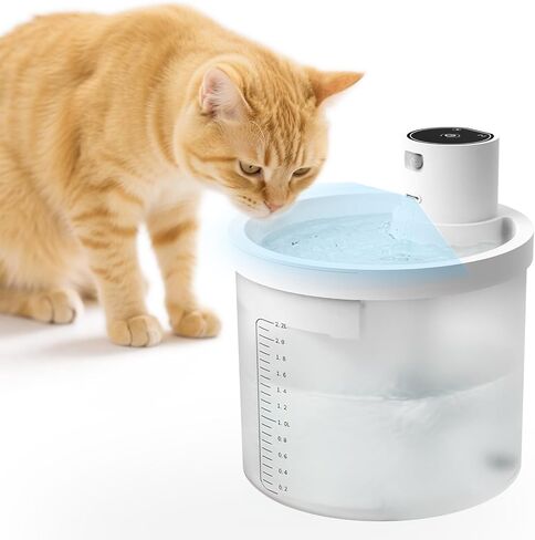 نافورة ماء Cat Cordless ، بطارية 4000 مللي أمبير في الساعة يتم تشغيلها ، 2.2 لتر/77 أوقية ، نوافير قطة للشرب ، نوافير المياه اللاسلكية للقطط الداخلية ، نافورة مياه للحيوانات الأليفة مع مستشعر ، ترشيح متعدد in Kuwait