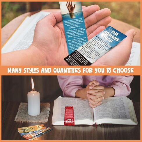 100 PCS Bible Salvation Landmarks Bulk Gospel Tract Card for Evangelism with 20 Designs 6 × 2 بوصة صلاة الإشارات الإشارات المسيحية بشكل كبير للنساء للرجال الكنيسة واللوازم المكتبية محبي الكتاب in Kuwait