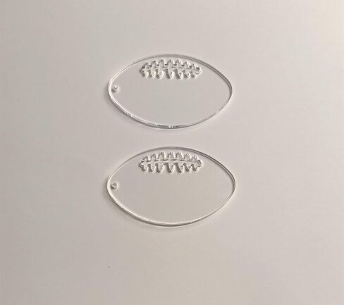 Set of 12 American Football Acrylic Blanks,Football Keychain Craft Blank,Unfinished Blank for Keychains and Badge Reels (3'') in Saudi Arabia