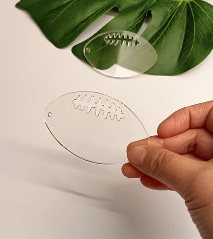 Set of 12 American Football Acrylic Blanks,Football Keychain Craft Blank,Unfinished Blank for Keychains and Badge Reels (3'') in Saudi Arabia