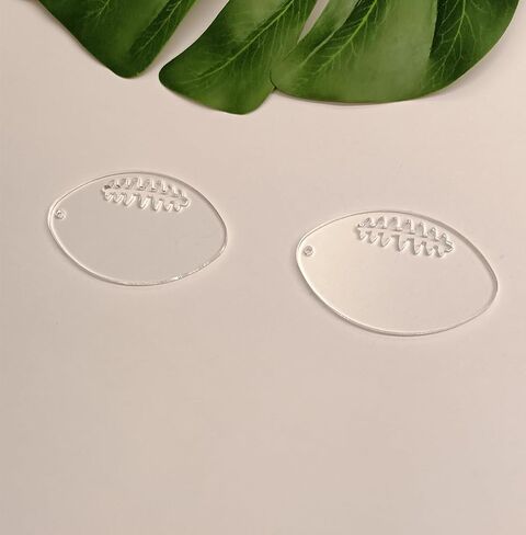 Set of 12 American Football Acrylic Blanks,Football Keychain Craft Blank,Unfinished Blank for Keychains and Badge Reels (3'') in Saudi Arabia