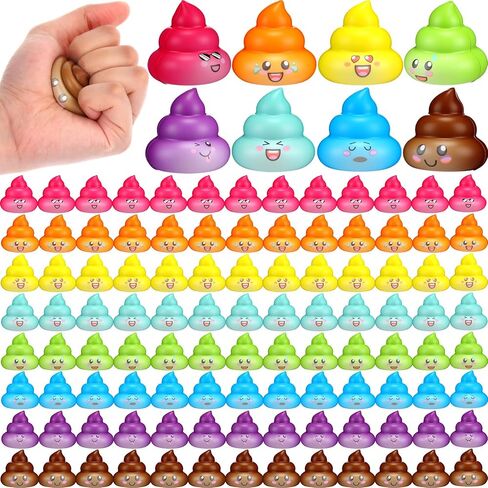 Leyndo 100 PCS Multicolor أصلي أنبوب كرة الإجهاد التمدد ألعاب Poop Toys Poo for Halloween Party Favors نكتة صعبة القلق ديكور في جوائز هدية عيد ميلاد مضحك in Kuwait
