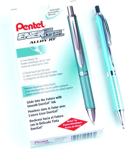 Pentel 0.7 مم طرف Energel Sterling الحبر الأسود - الوردي (حزمة 12) in Saudi Arabia