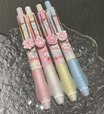 Rollerball Press Pens,Mystical Zodiac & Tarot Black Ink Click Pens,0.5mm Soft Grip Stress-Relief for Students,School Supplies (4 Enchanting Designs) (Retro-Tarot) in Saudi Arabia