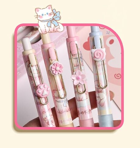 Rollerball Press Pens,Mystical Zodiac & Tarot Black Ink Click Pens,0.5mm Soft Grip Stress-Relief for Students,School Supplies (4 Enchanting Designs) (Retro-Tarot) in Saudi Arabia