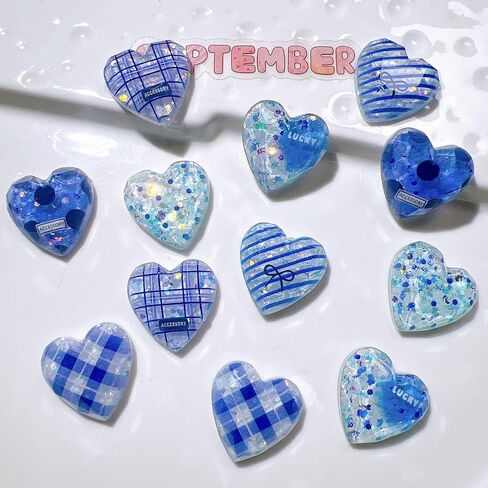3D Sparkly Resin Embellishments Flatbacks, 40 Pieces Shine Glitter Flower Strawberry Cat Shape Resin Charms for DIY Handicraft, Phone Case,Scrapbooking (Multicolor) in Saudi Arabia