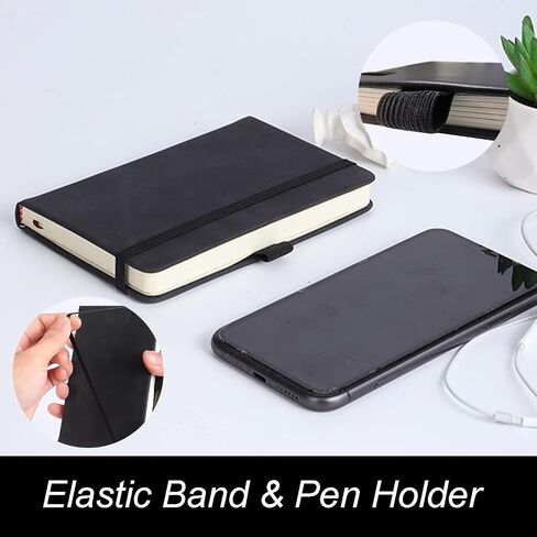 3 Pack Small Pocket Notebook, Mini Notebook Journals, 3.7"x5.7" PU Leather Hardcover Notebook College Ruled 600 Lined Pages for Work Travel, Notepad Black, Brown, Grey in Saudi Arabia