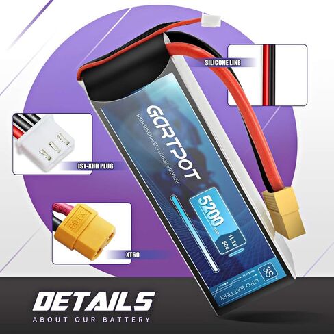 3S Lipo Battery 5200mah 11.1V 60C LiPo RC Battery Soft Case Pack with XT60 Plug for RC Evader BX Car RC Truck Truggy RC Hobby 2PACK in Saudi Arabia