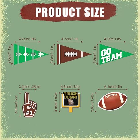 96 PCS Football Flag Bicks Wooden Food Micks ، Rucby Cupcake Topcake Bootball Backs for Food Rugby Super Ball المسارة لحفلة عيد ميلاد الطرف الرياضي للموضوع الرياضي in Saudi Arabia
