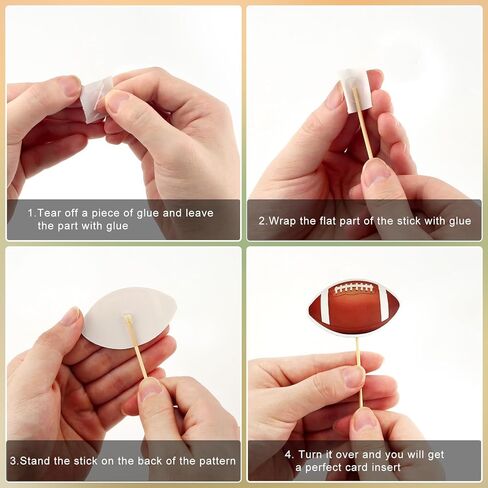96 PCS Football Flag Bicks Wooden Food Micks ، Rucby Cupcake Topcake Bootball Backs for Food Rugby Super Ball المسارة لحفلة عيد ميلاد الطرف الرياضي للموضوع الرياضي in Saudi Arabia
