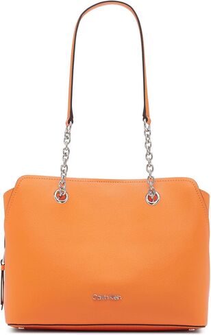 Calvin Klein Hailey Micro Pebble Triple Compartment Chain Satchel in Saudi Arabia