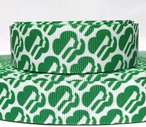 Grosgrain Ribbon 7/8" Girl Scouts Hearts Peace Sign for Valentine's Day Valentine, Mother's Day Gifts,Floral Arranging, Hairbows, Scrap Booking, Craft,Printed - Per Yard in Saudi Arabia