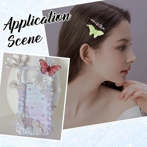 SUNNYCLUE 50Pcs 5 Styles Butterfly Flatback Resin Charms Cute Cabochons Animal Spring No Hole Opaque Colorful Sequins Flat Back Charm for DIY Crafts Hair Clip Phone Case Scrapbooking Embellishments in Saudi Arabia