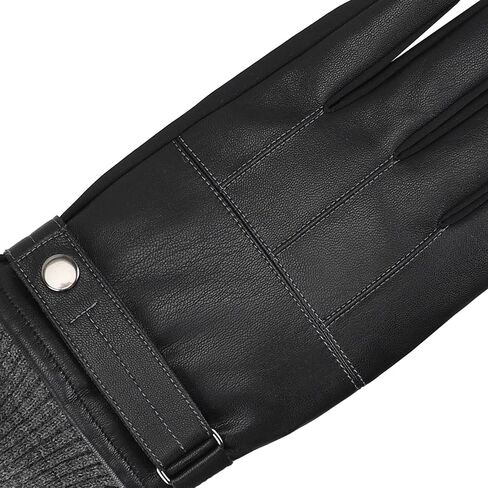 isotoner Men's Stretch Nappa Winter Glove with Knit Cuff, Large, Black in Saudi Arabia