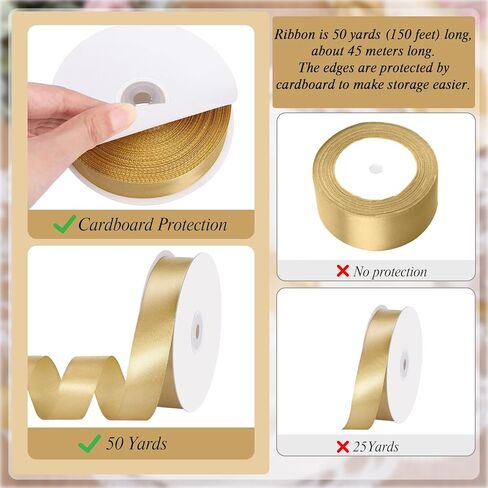 Black Satin Ribbon 50 Yards 1 inch Black Ribbon for Gift Wrapping Flower Bouquet Crafts Bow Making Wedding Party Home Decoration in Kuwait