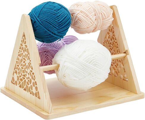 PH Pandahall Wood Yarn Holder محمولة 3-REVOLVING REVOLVER YARN SIPENSER PATTION TRIANGLE CROCHET RECTINGRAWALORS CROCHET YARNS RACK FORKENT CORCHETING CORCHETING HELL in Saudi Arabia