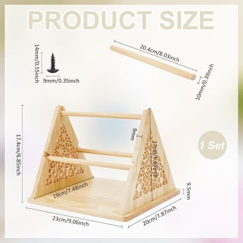 PH Pandahall Wood Yarn Holder محمولة 3-REVOLVING REVOLVER YARN SIPENSER PATTION TRIANGLE CROCHET RECTINGRAWALORS CROCHET YARNS RACK FORKENT CORCHETING CORCHETING HELL in Saudi Arabia