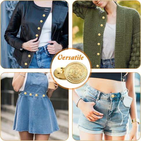 40 PCS أزرار السترة المعدنية الذهبية - 4 أحجام الأزرار النحاسية عتيقة لدعاوى النحاس الذهب للسترة للرجال ملابس النساء ، الدعاوى ، المعاطف ، الزي الرسمي والسترات (5 مم/18 مم/20 مم/25 ملم) in Saudi Arabia