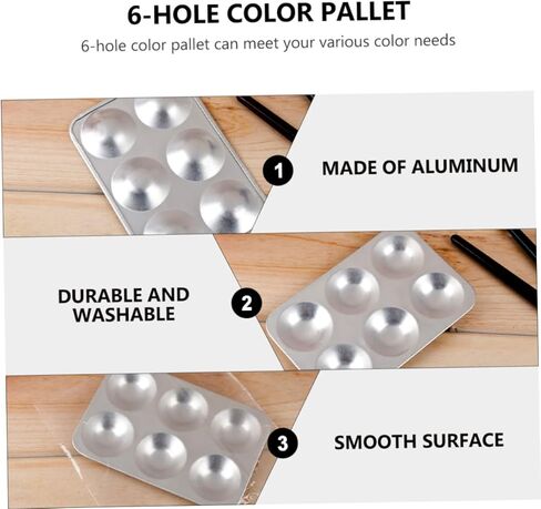 2Pcs Aluminum Color Mixing Trays Multi Pigment Plates for Oil Watercolor Painting Creative Art Tools Convenient Storage for Artists Students in Saudi Arabia