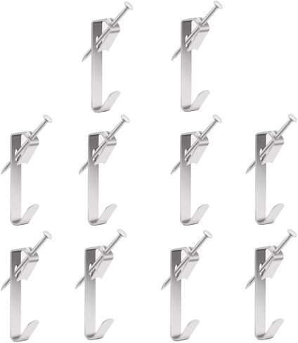 20pcs Picture Hanging Kit, 100Lb Professional Picture Frame Hangers, Metal Picture Hanging Hooks with Nails, on Drywall, Wooden Wall Photo, Mirror, Canvas, Wall Art (Silver) in Saudi Arabia