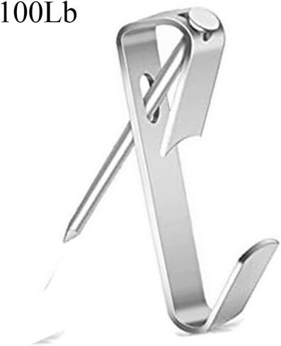 20pcs Picture Hanging Kit, 100Lb Professional Picture Frame Hangers, Metal Picture Hanging Hooks with Nails, on Drywall, Wooden Wall Photo, Mirror, Canvas, Wall Art (Silver) in Saudi Arabia